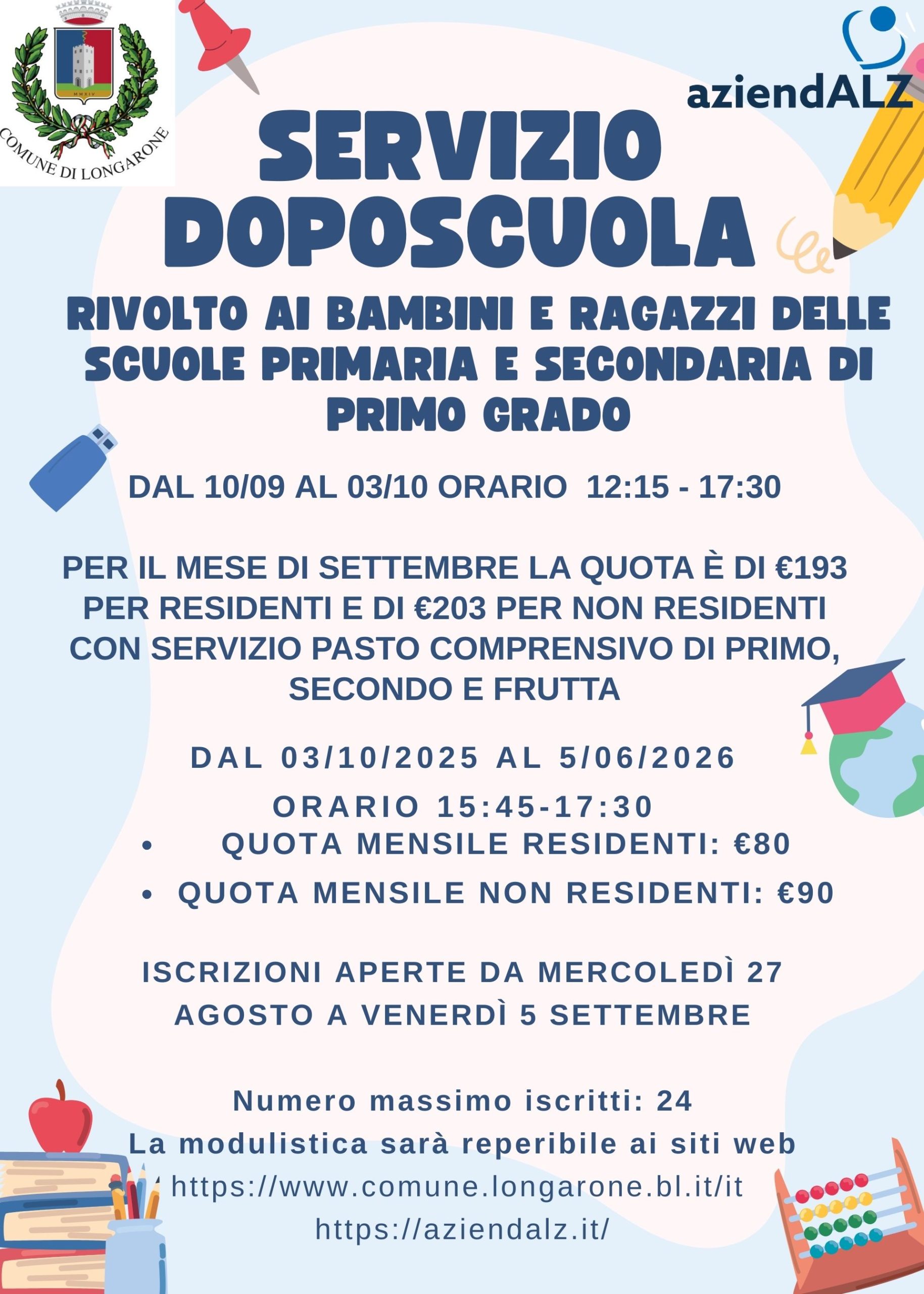 DOPOSCUOLA PRIMARIA SECONDARIA LONGARONE 2025 &#8211; 2026