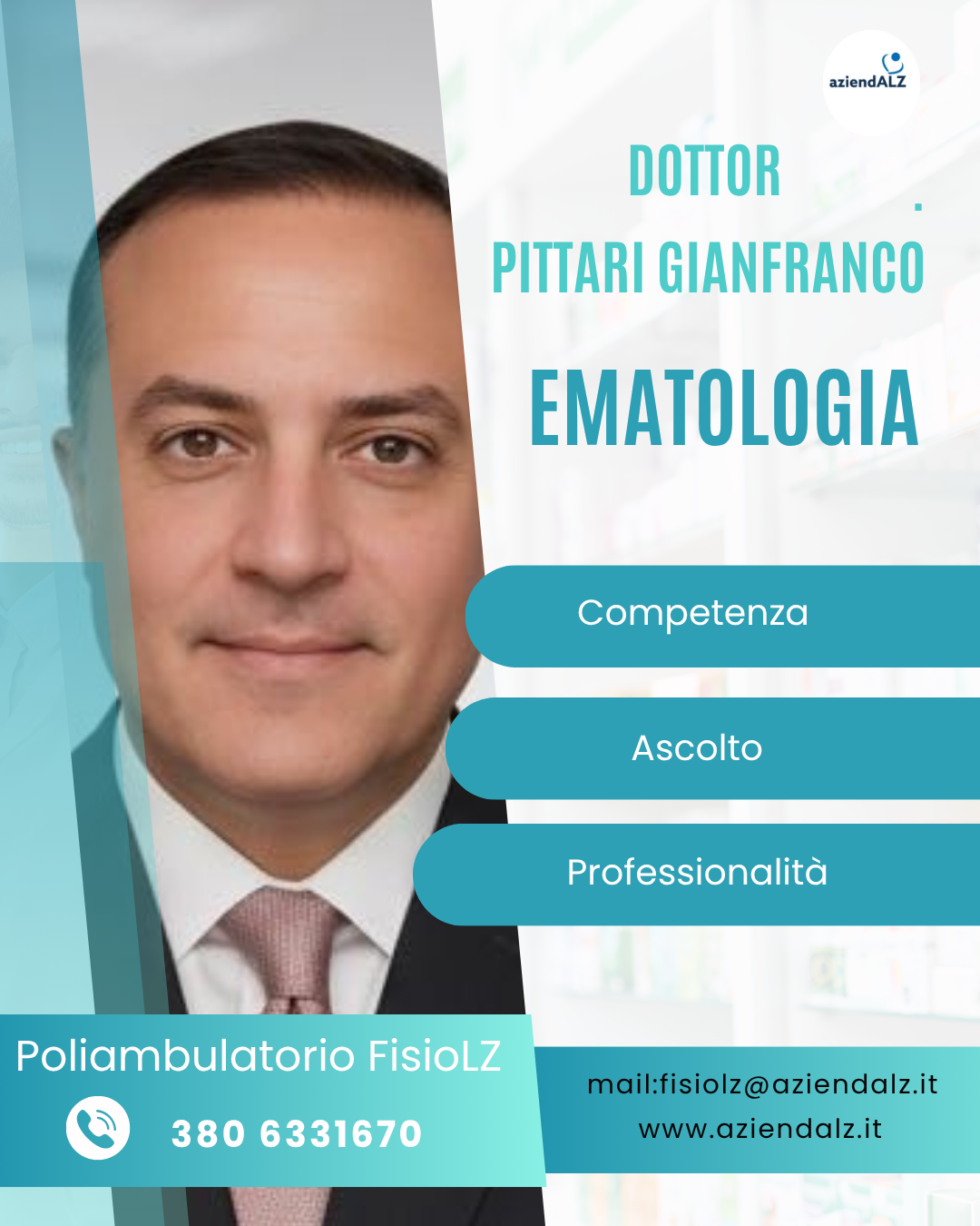STAFF POLIAMBULATORIO FISIOLZ ARRICCHITO DI UNA NUOVA SPECIALIZZAZIONE – EMATOLOGIA